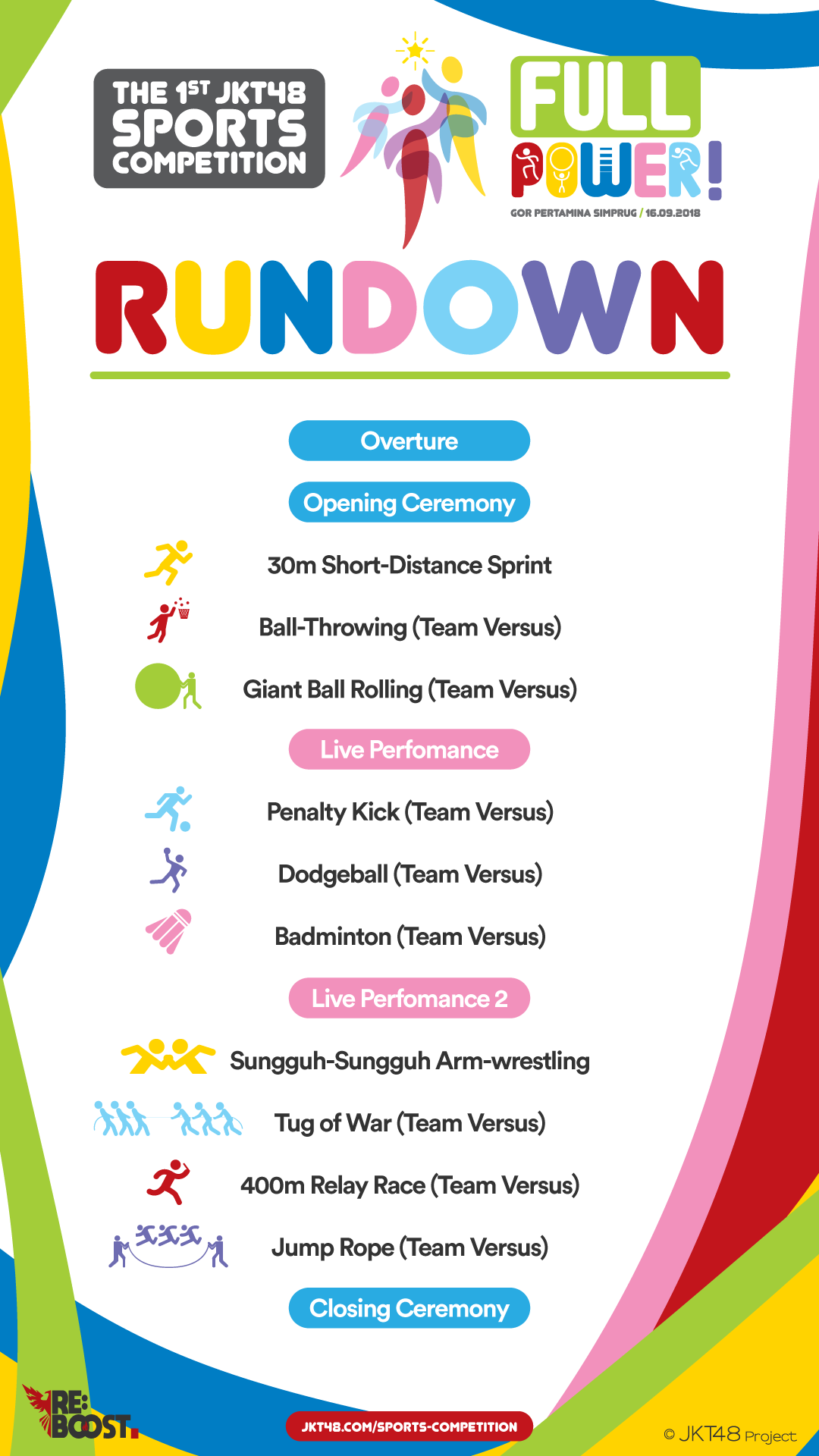 Pengumuman tentang Rundown dan Perekaman pada acara The 1st JKT48 Sports Competition～FULL POWER～ 