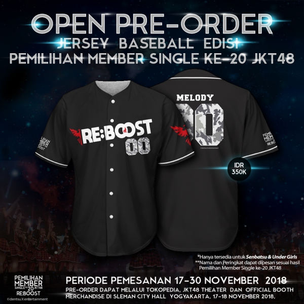 Pengumuman Terkait Penjualan Jersey Baseball Spesial Edisi Pemilihan Member Single Ke-20 JKT48