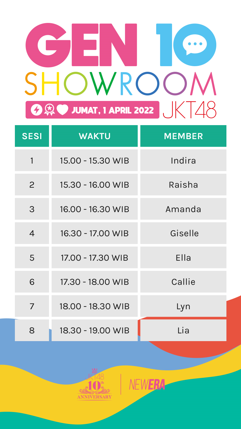 Pengumuman Mengenai akun SHOWROOM Member Generasi 10 JKT48