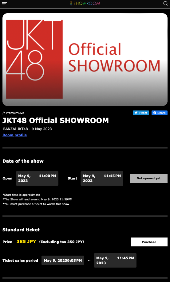 Pengumuman Mengenai Live Streaming Show Theater JKT48 Melalui SHOWROOM