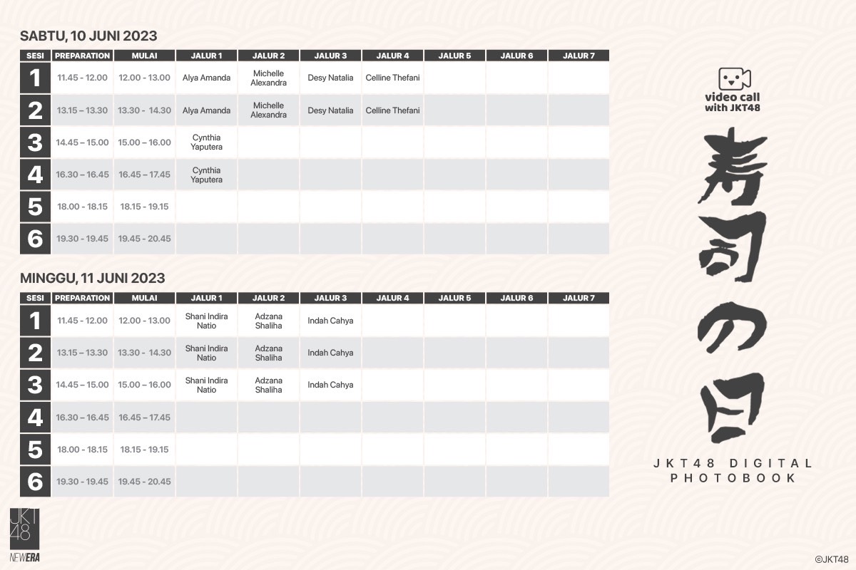 Pengumuman Mengenai Pre-Order Digital Photobook “寿司の日 - Sushi Day” Dengan Bonus Video Call With JKT48