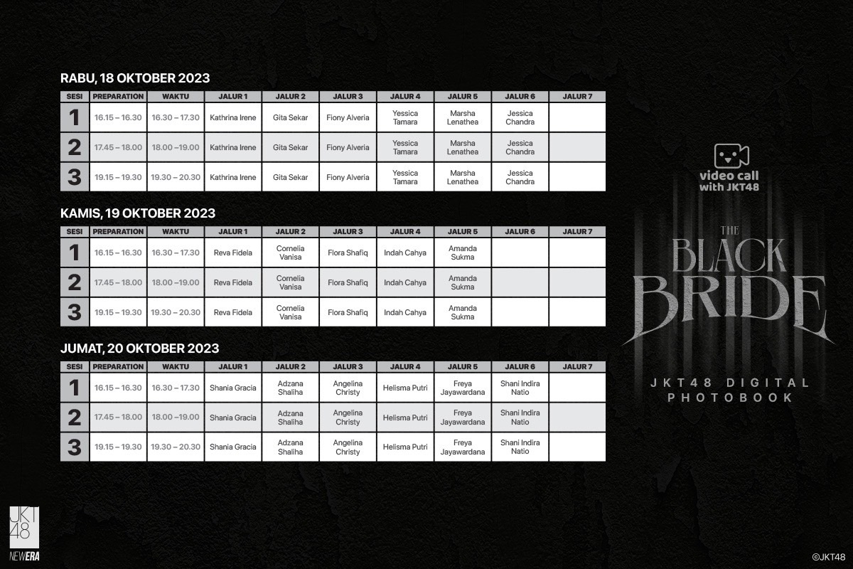 Pengumuman Mengenai Pre-Order Digital Photobook “The Black Bride” dengan bonus Video Call With JKT48