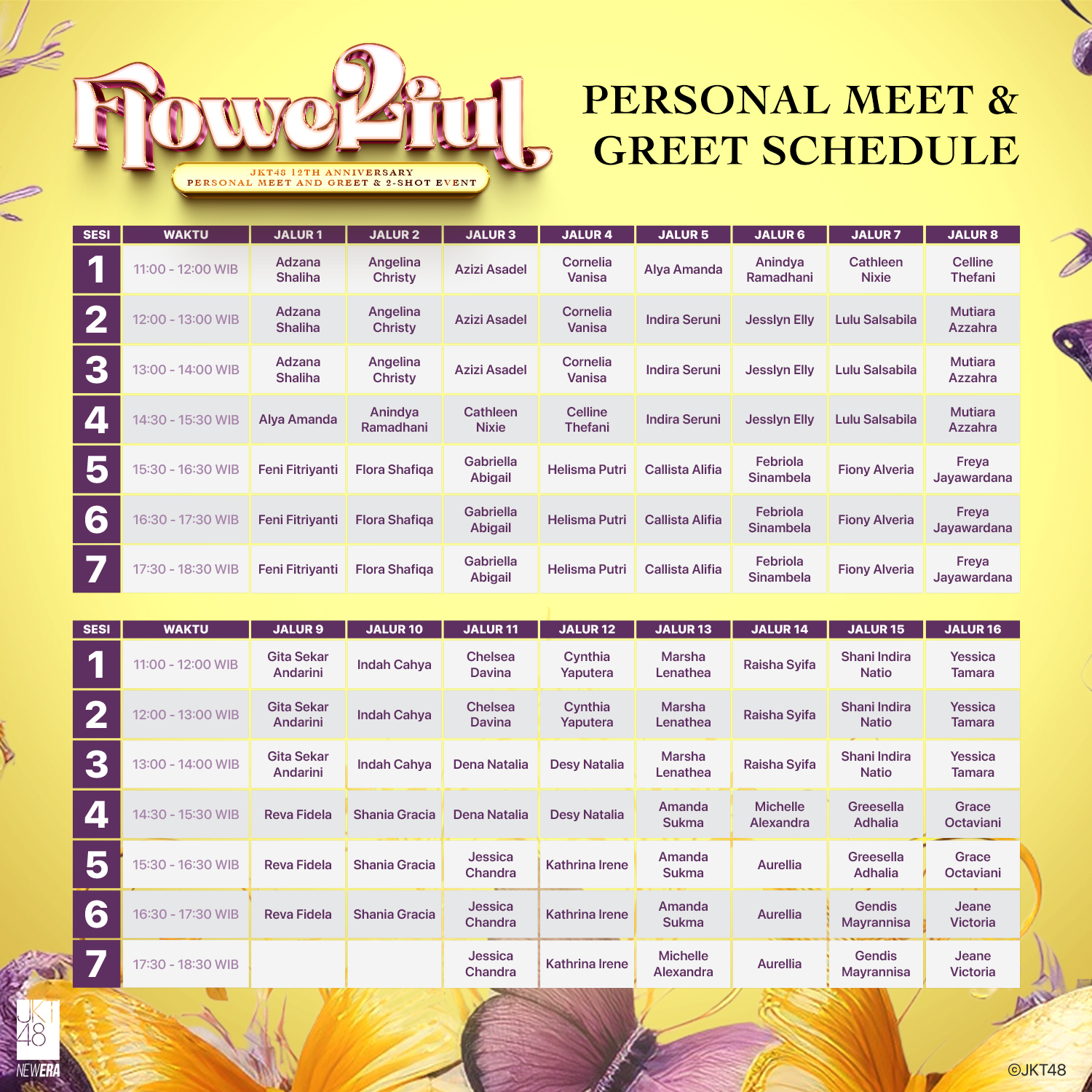 Pengumuman Mengenai Timetable Serta Peraturan FLOWERFUL - JKT48 12th Anniversary Personal Meet and Greet & 2-Shot Event