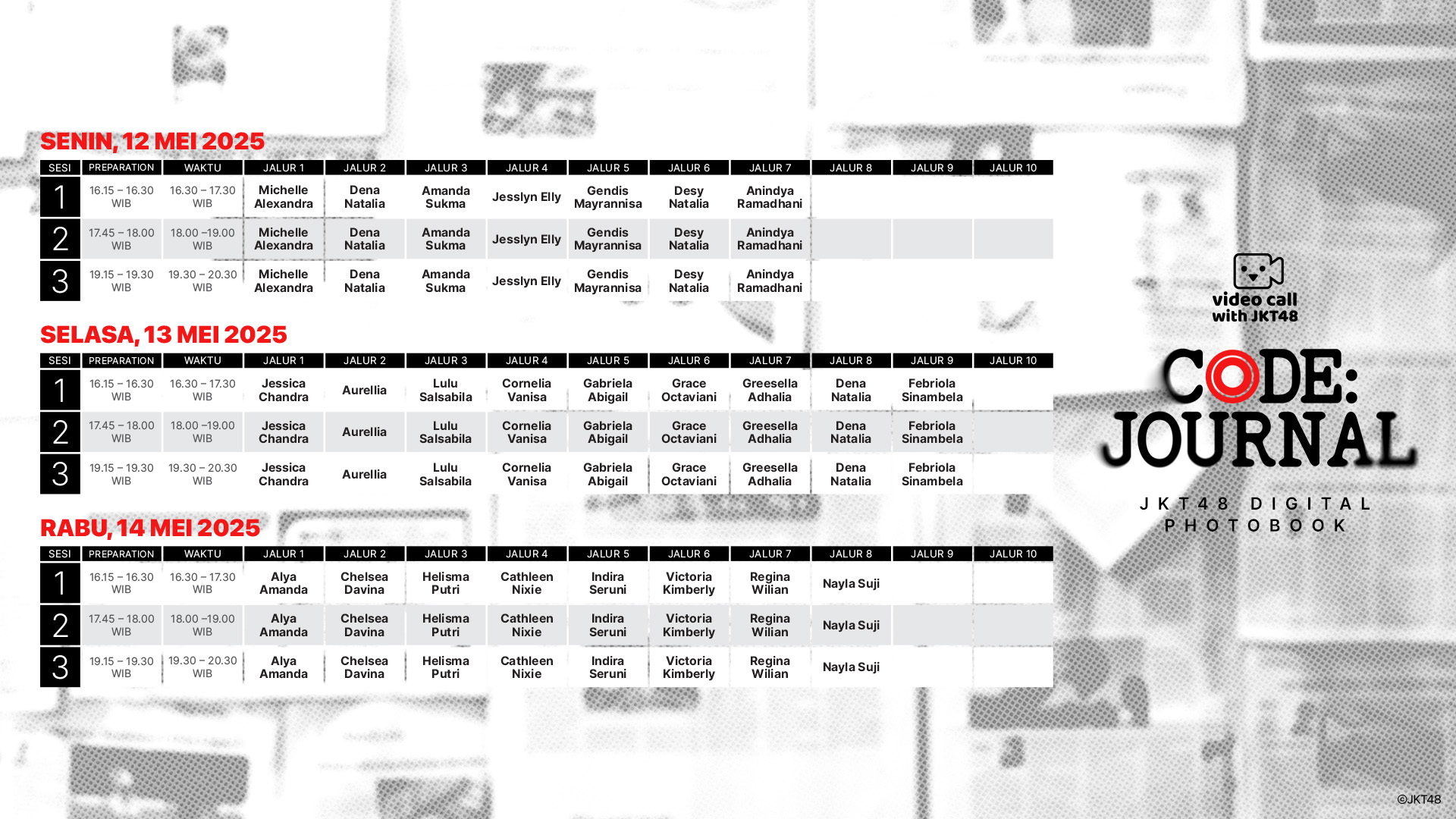 Pengumuman Mengenai Pre-Order Digital Photobook “CODE: JOURNAL” dengan bonus Video Call with JKT48